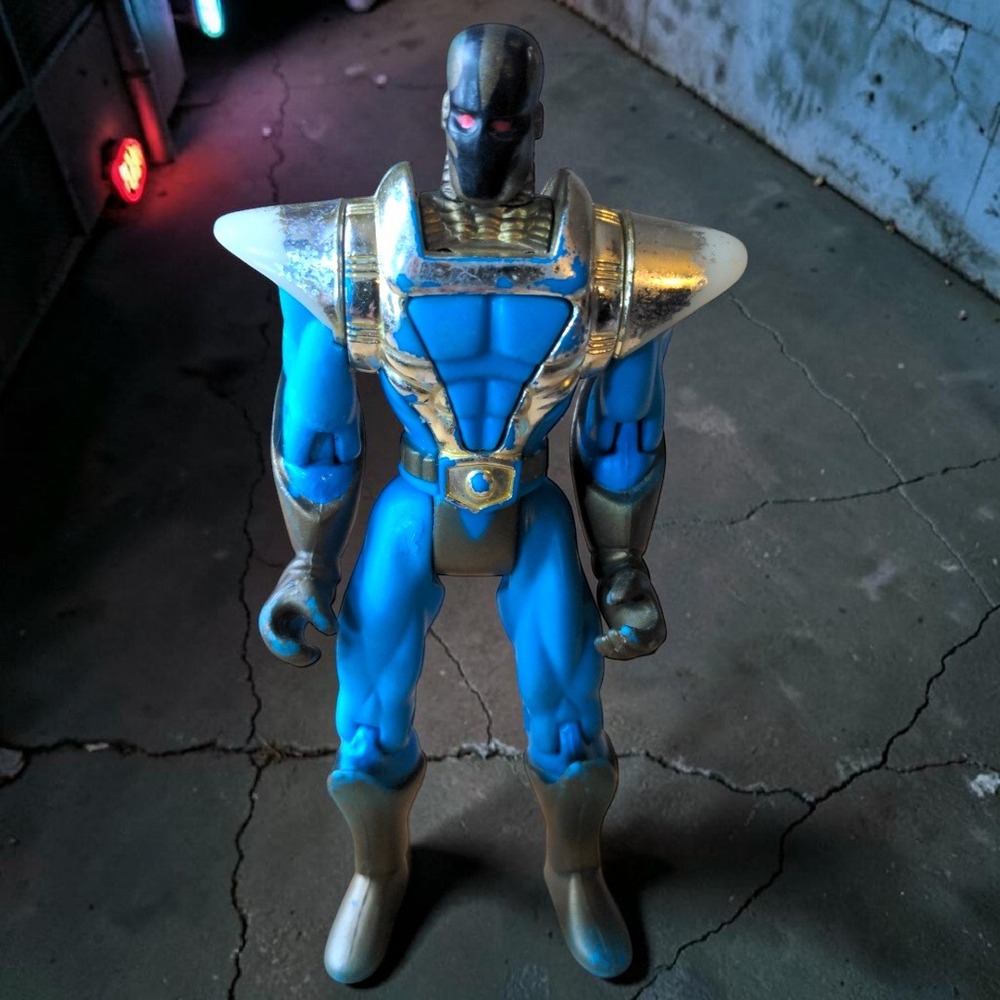 Vintage 1995 Malibu Comics Prototype Action Figure‎ Blue Gold 5 Inch Toy Retro